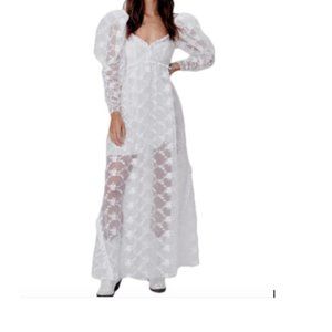 for love and lemons rawlins maxi dress nwt white m